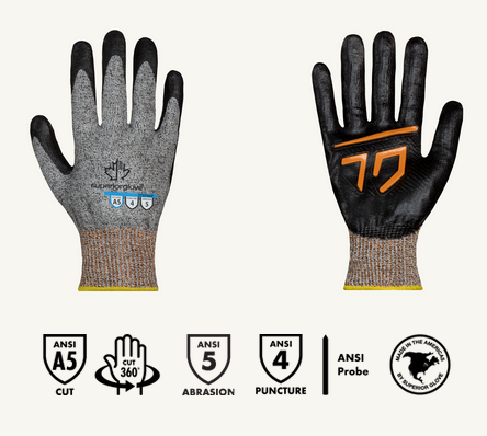 Superior Glove® TenActiv™ STXFNGP Foam Nitrile Coated A5 Cut Gloves